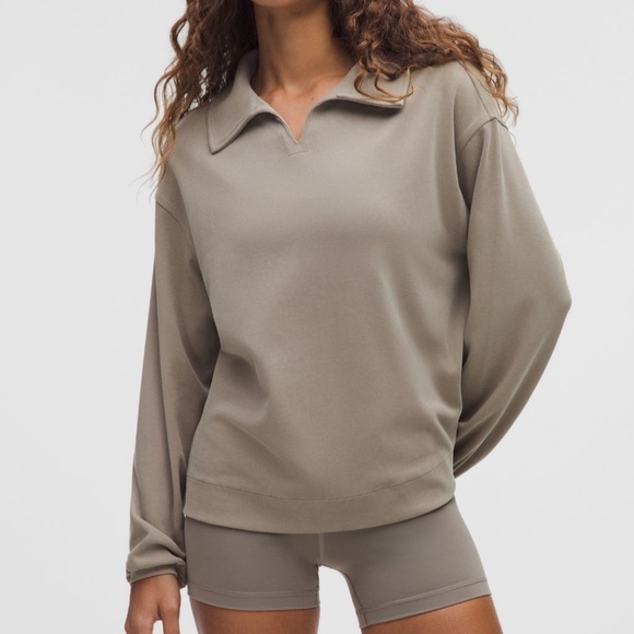 NWT Lululemon Grey Softstreme Pique Long Sleeve Oversized